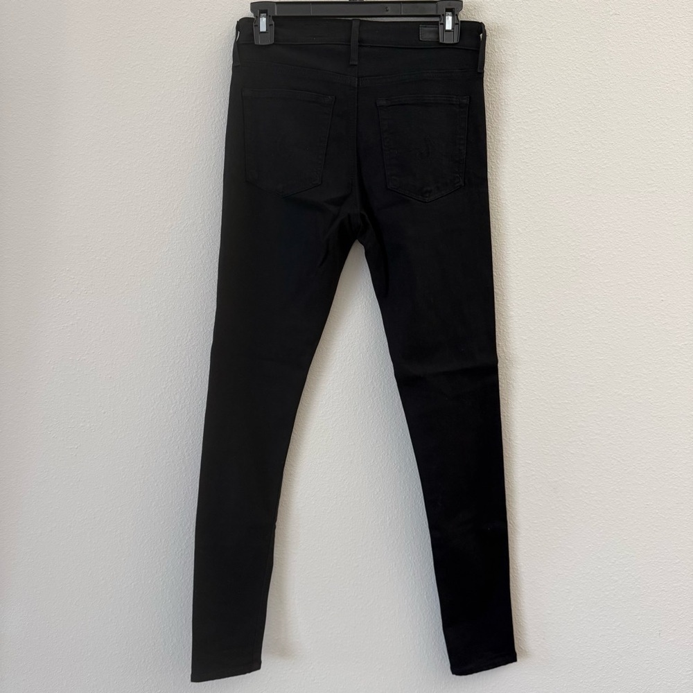 AG Adriano Goldschmied The Farrah Skinny Jet Black High Rise Jeans 27 - Picture 3 of 5